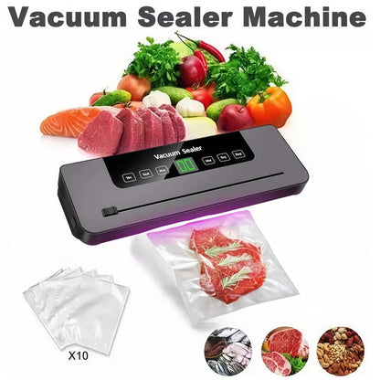 BRIEFNESS 5-in-1 Electric Sealing Machine Automatic Vacuum Sealer 60kpa Vacuum Food Sealer Dry Wet Pack With 10Free Sealing Bags