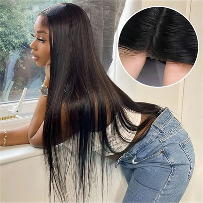 Wear And Go Bone Straight Glueless Wig 4x4 Human Hair Ready To Wear Peruvian Lace Front Closure Wigs For Women Preplucked