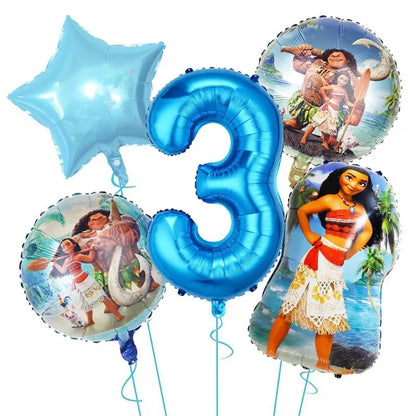 New Disney Moana Birthday Decoration Tableware Balloons Cups Plates Set Banner Vaiana Moana Theme Birthday Party Deco Supplies