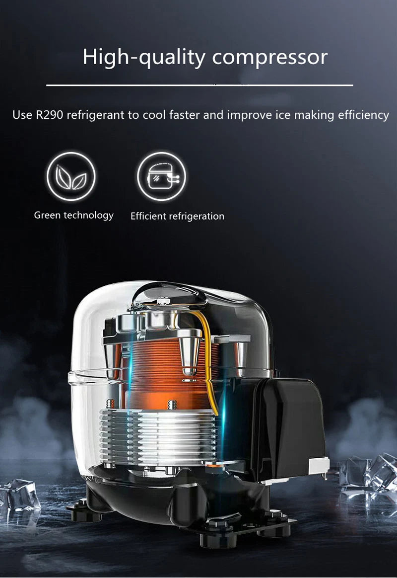 Electric Ice Maker 30KG 24H Bullet Cylindrical Home Ice Cube Making Machine Countertop For Commercial Small Milk Tea Shop