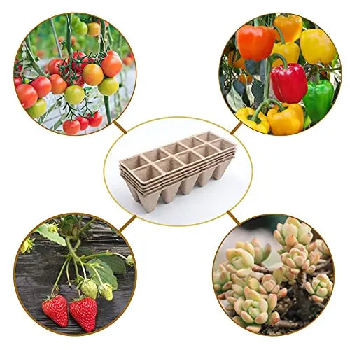 10/20Pcs Seed Starter Tray 10 Cells Biodegradable Pots Seedling Germination Trays Plant Starter Trays for Garden Balcony Plants