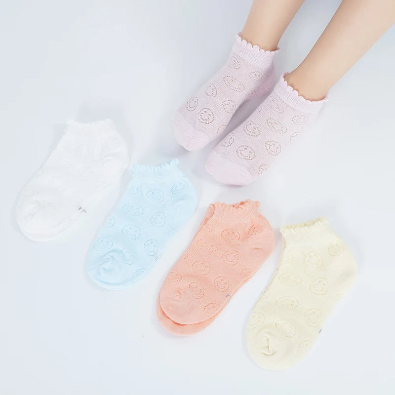 5Pairs Baby Socks Newborn Baby Boy Cute Short Sock 0-1-3-8Y Kids Cotton Toddler Cartoon Soft Children's Sports Socks for Girls