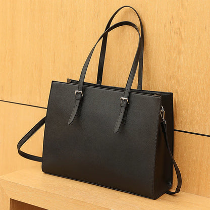 15.6 Inch Large Capacity Waterproof PU Leather Business Office Bag for Women Travel Laptop Handbag