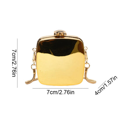 2024 Acrylic Shining Shoulder Bag Metal Oval Shaped Women Crossbody Bags Luxury Designer Handbag Novelty Clutch Purse with Chain