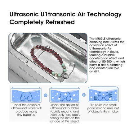 Ultrasonic Cleaning Machine Household 500ML High-frequency Vibration Cleaning Multifunctional Glasses Jewelry Deep Cleaning Tool