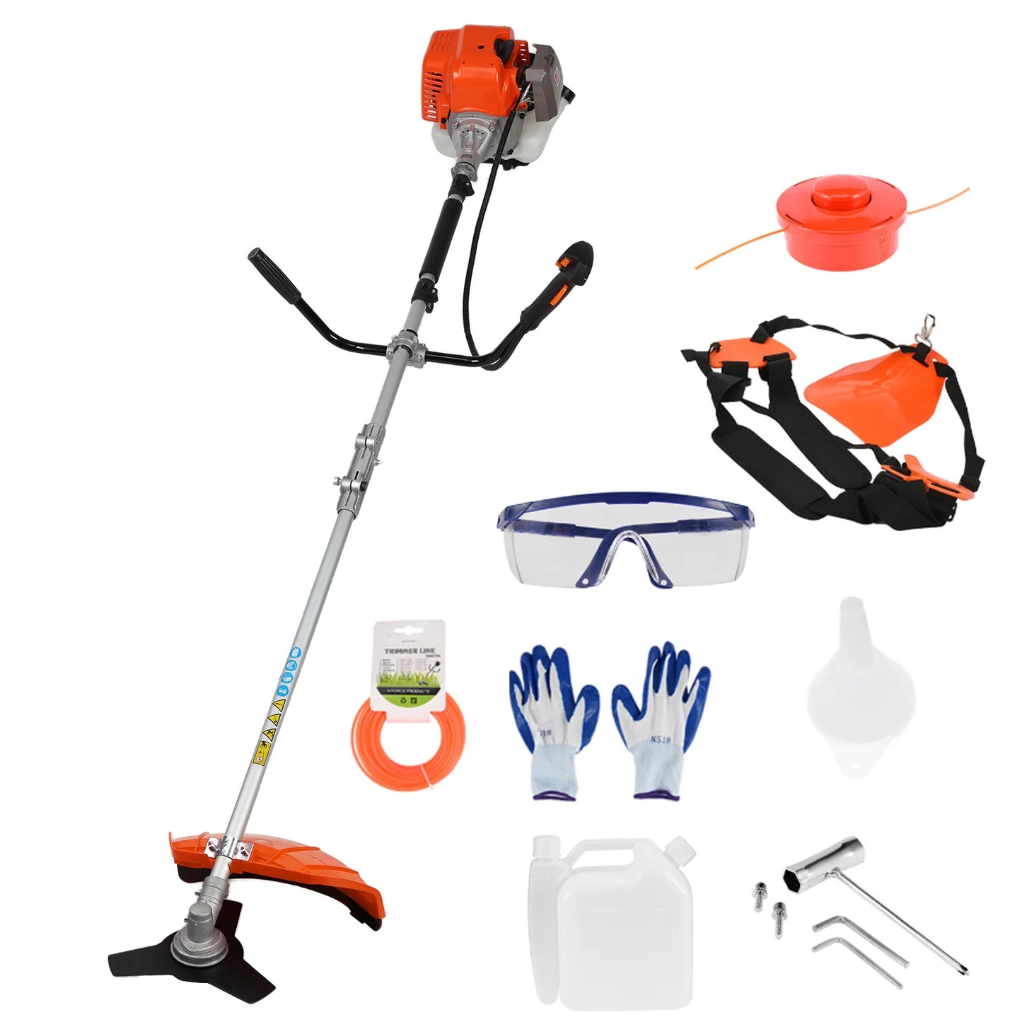 Weed Eater/ 52cc Weed Wacker Gas Powered 2-Cycle Gas String Trimmer/Edger 2 In 1 Brush Cutter Cutting Path Handheld Weed Eater ﻿