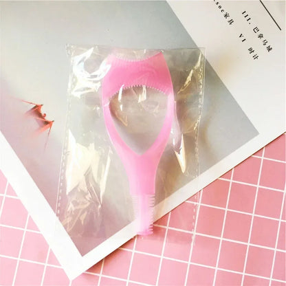 3 In 1 Eyelash Tools Makeup Mascara Shield Guard Curler Applicator Comb Guide Card Makeup Tool  3 Colors Beauty Cosmetic Tool