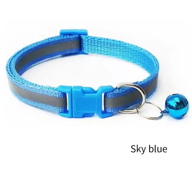 1PC Colors Reflective Breakaway Cat Collar Neck Ring Necklace Bell Pet Products Safety Elastic Adjustable Pet Reflective Collar