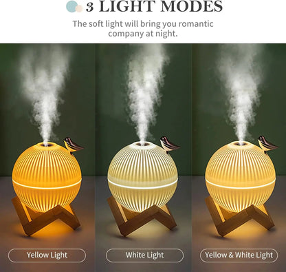 3-in1 Quiet Bird Humidifier 3 Colors Night Light USB Mini Aromatherapy Diffuser 2 Spray Modes Kid Birthday Gift Home Decor 330ml