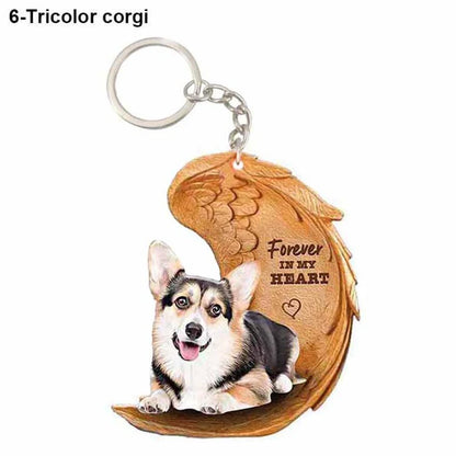 39 Style Cut Dog Forever In My Heart Angel Pendant Bag Keychain Car Key Chain Keyring Pet Jewelry Best Friends Gifts Accessories