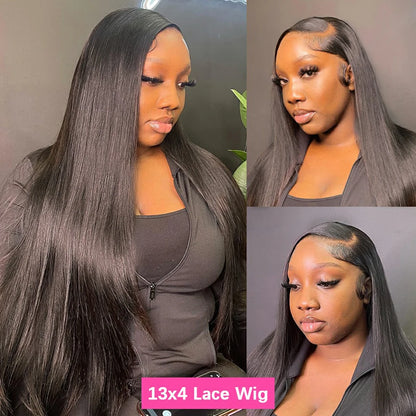 36 38 Inch 13x4 Lace Front Wigs Human Hair Pre-Plucked Transparent 13x6 Lace Front Human Hair Straight Wig for Black Women Bling