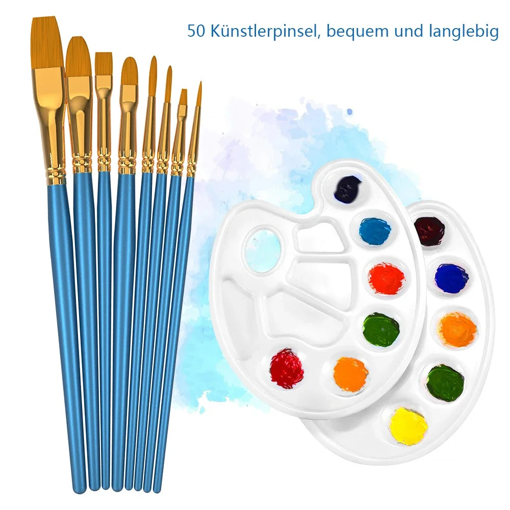 Artist Paint Brush Set High Quality Nylon Hair Watercolor Acrylic Oil Brush Painting Art Supplies Stationery