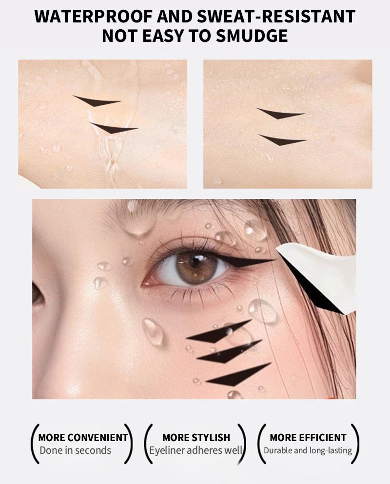 Waterproof Lower Eyelash Stamp Set New Easy To Use Quick Dry Eye Liner Portable 0.01mm Tip Lower Lash Stamp With Ink 2 In 1