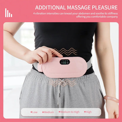 Wireless Abdominal Heating Massager Pad Relieve Menstrual Pain Warm Lady Uterus Belt Hot Compress Waist Back Vibrating Artifact