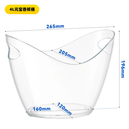 1PC Ice Buckets and 1PC Scoop  for Parties Clear Acrylic Ice Bucket 4 Liter Good for 2 Champgne or 4 Beer Bottles Free Shipping