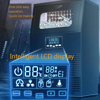 PBOBP 44lbs/24H Electric Ice Maker 11.5kg 25lbs Capacity LCD Control Panel Ice Making Machine for Shop Office EU Plug 220V