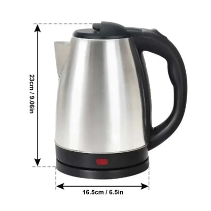 2L 220V Stainless Steel Electric Kettle Silver Black Base Separation Desion Rust-resistant Durable for Home During Travel NEW