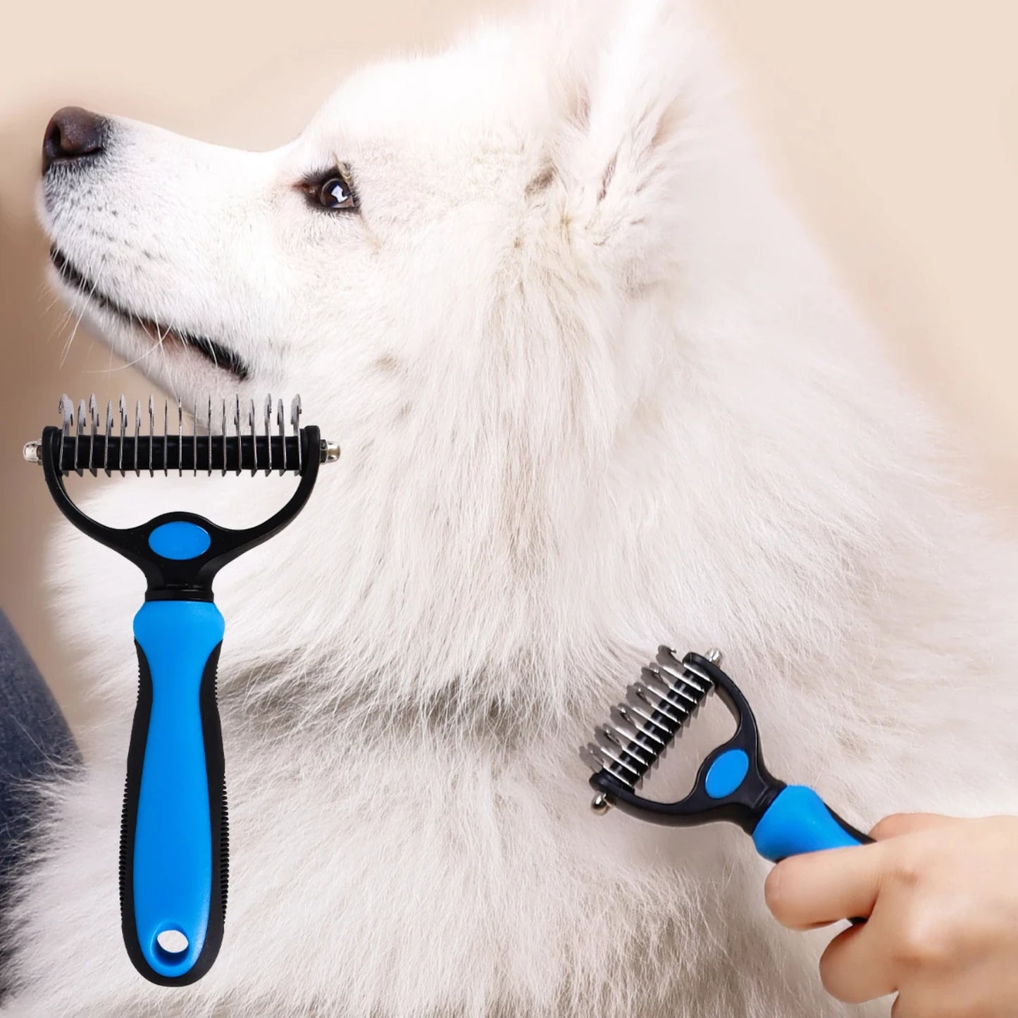 1pc Pet Grooming Brush Double Sided Shedding and Dematting Undercoat Rake Comb  Dogs and Cats Puppy accessories Hot comb Comb