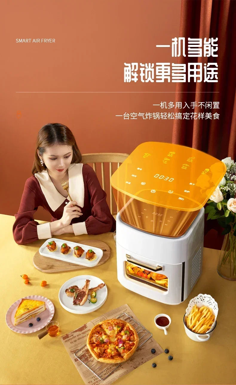 Air fryer electric oven integrated new 15L large capacity multifunctional household intelligent visual fryer deep fryer