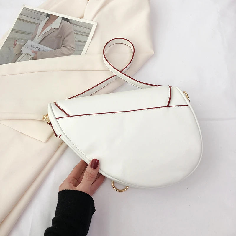 Women's Saddle Bag Brands Luxury Designer Purses and Handbag High Quality 2023 Black White Brown Khaki Shopper Shoulder Bag