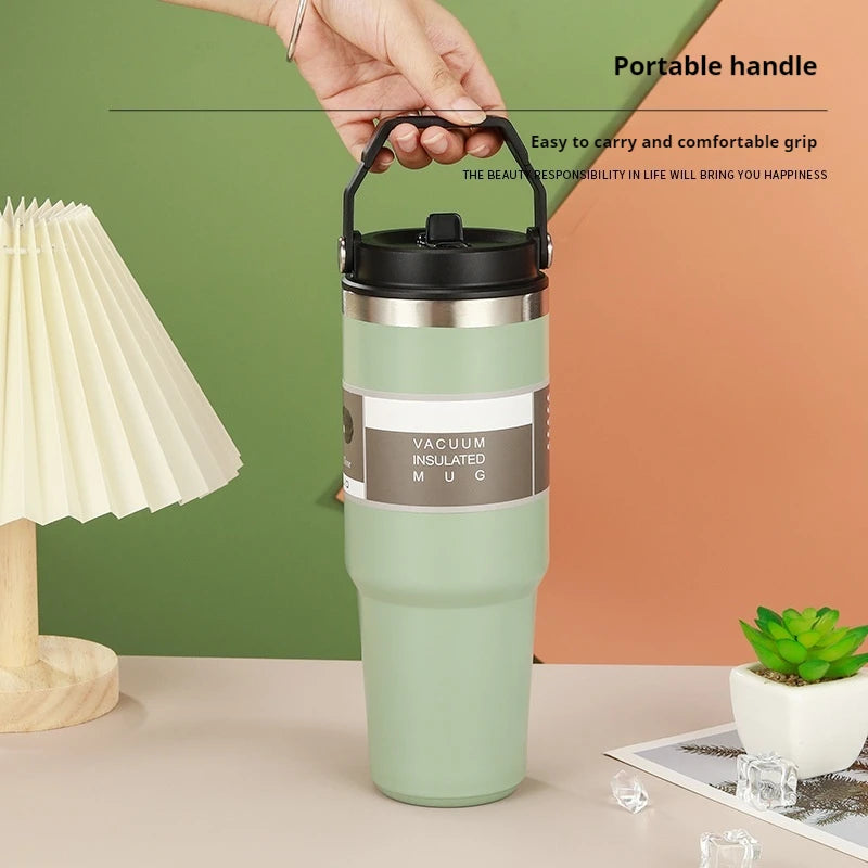 304 Stainless Steel 30oz Large Capacity Portable Car Cup Vacuum Portable Insulated Cup For Insulated Outdoor Car Ice Cream Cups