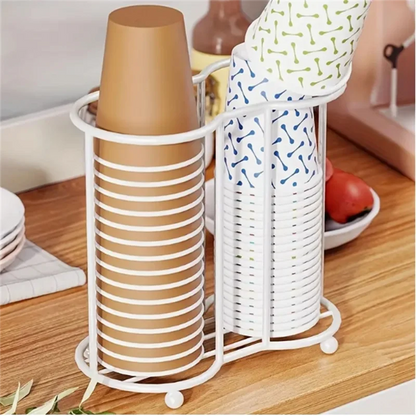 1pc Coffee Shop Disposable Cup Holder Cup Storage Rack Multi Functional Paper Cup Holder Picker Straw Bar Counter Cup Holder