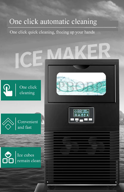 PBOBP Ice Maker Countertop, Chewable Pebble Ice 34Lbs/26.5LbsPer Day, Crunchy Pellet Ice Cubes Maker Machine