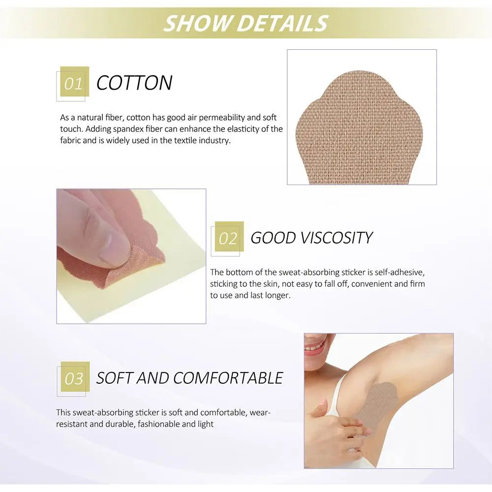 12PCS Beauty & Health Non-ieakage Perspiration Armpits Sweat Sticker Anti Sweat Pads Underarm Absorb Patch Deodorants