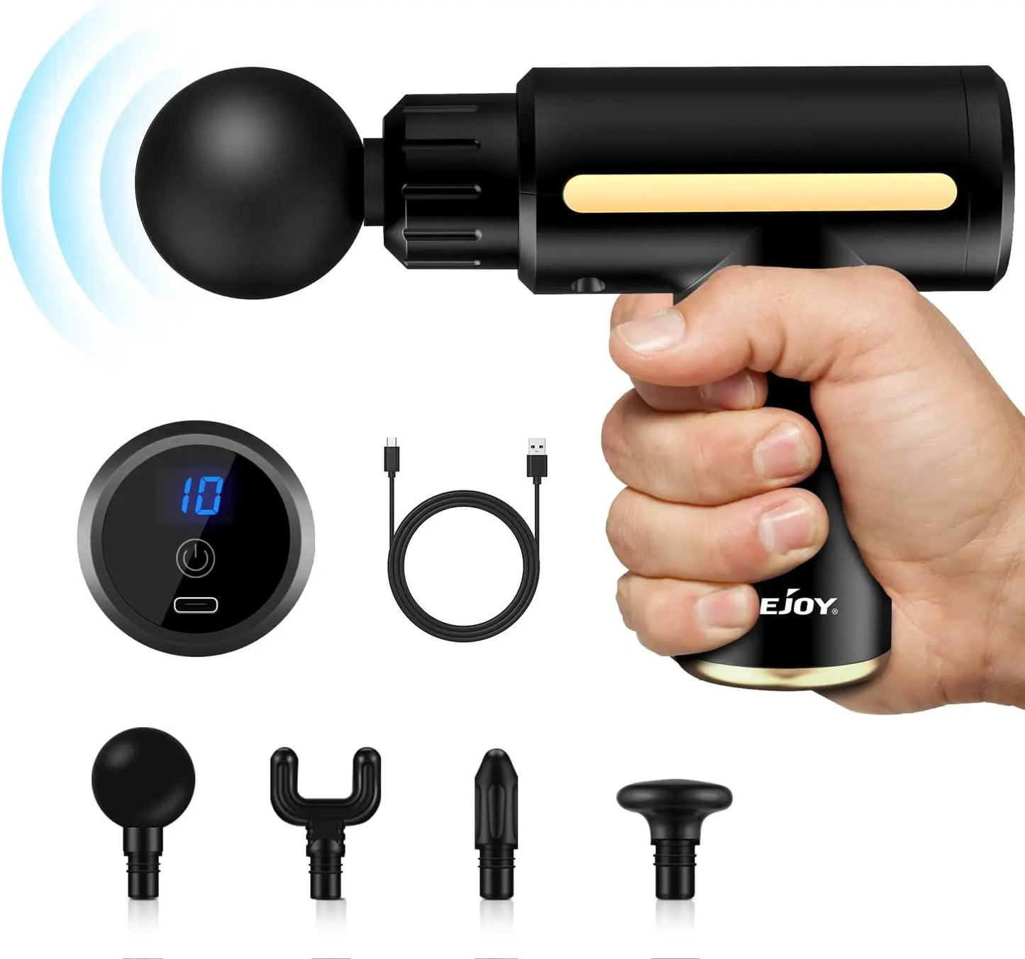 Sejoy Massage Gun Percussion Muscle Fascial Gun 10 Speed Deep Muscle Vibration Tissue Percussion Massager