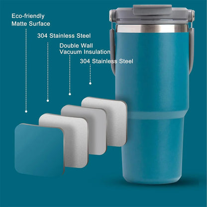 Thermos Bottle Stainless Steel 900ML Portable Ice Cup Double-Layer Insulation Travel Sports Water Bottle Insulated Water Bottle