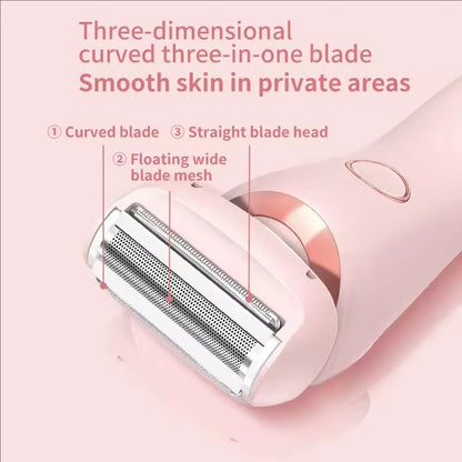 2-in-1 multi-purpose electric hair remover, portable body hair shaver for armpits, legs, bikini area, and private parts hairmer