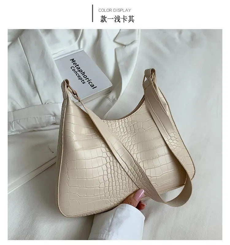 Women's Bag 2022 Trend Handbags Female Handbags Retro Solid Color PU Leather Shoulder Underarm Bag Ladies Shopper Hobos Bag