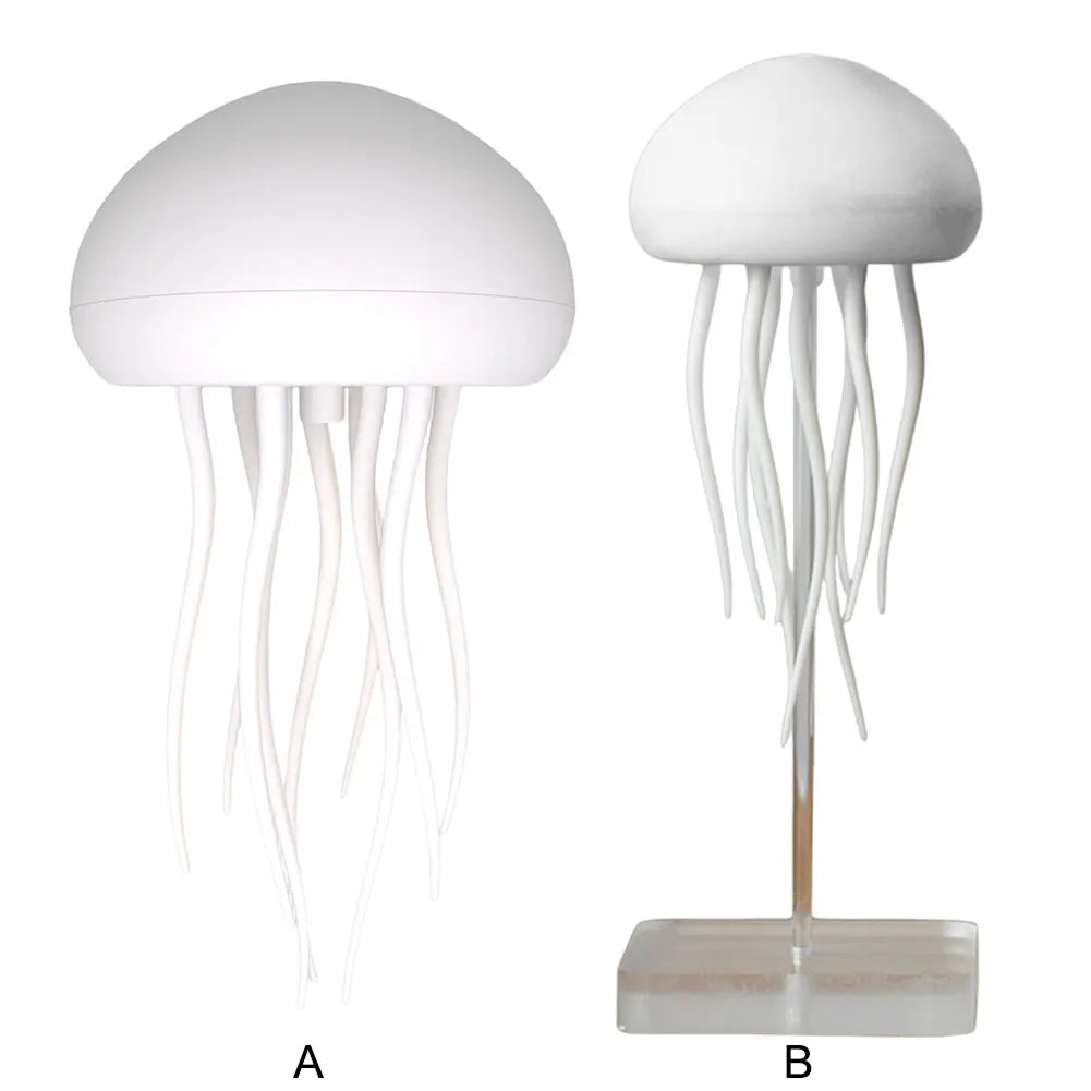 RGB Gradient Jellyfish Atmosphere Bedside Lamp Rechargeable Desk Lamp with Dancing Legs and Touch Sensor Voice Control