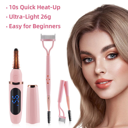 Electric Eyelash Curler Long-lasting Curling Perm Heating Eyelash Curling Brush Ironing Eyelash Comb Eyelash Styling Makeup Tool