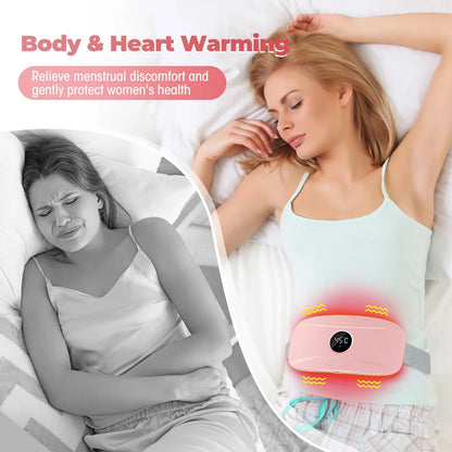 Electric Belly Massager 3 Gears Vibrating Heating Pad For Menstrual Waist Stomach Uterine Warm Belt Abdominal Muscle Massager