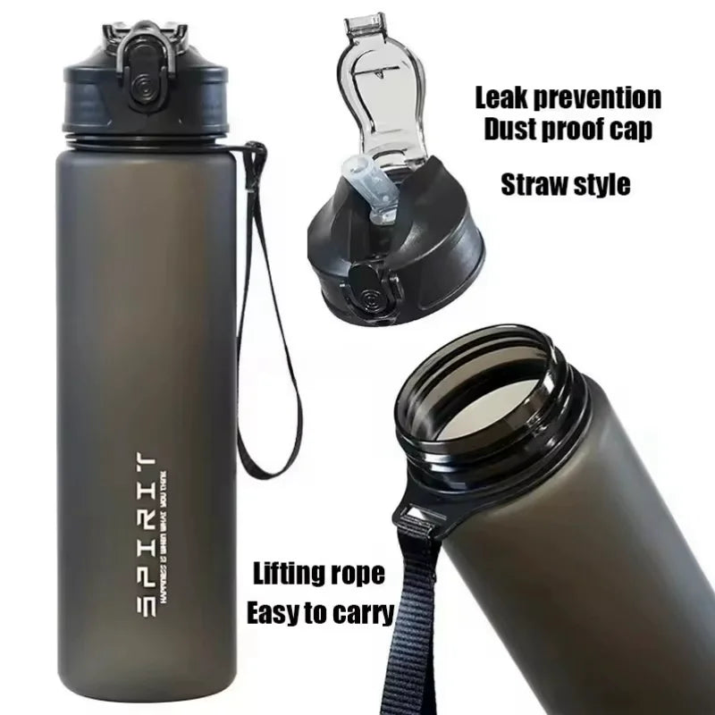 750ML Portable Water Bottle Motivational Sports Water bottle with Time Marker Leak-proof Cup for Outdoor Sport Fitness BPA Free