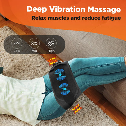 Electric Heating Waist Massage Belt Hot Compress Vibration Brace Red Light Therapy Physiotherapy Lumbar Back Support Massager