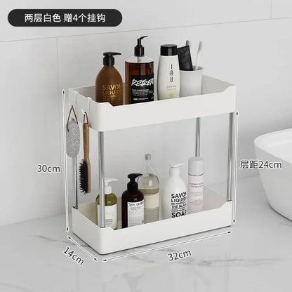 2 Tier Under Sink Kitchen Drawer Organizers Cabinet Organizer Rack Holder Spice Rack - Efficient Kitchen Organizer