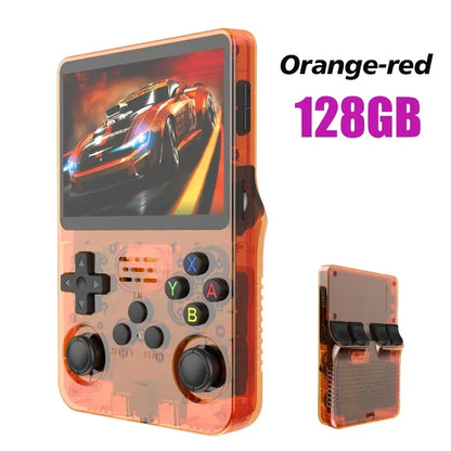 128GB Open Source R36S Video Game Console Linux System 3.5 Inch IPS Screen Orange Portable Pocket Video Player 64GB best Games