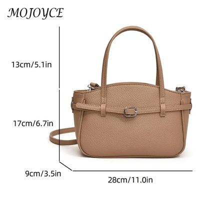 Women PU Fashion Shoulder Bag Large Capacity Stylish Messenger Bag Adjustable Strap Buckle Shoulder Purse Chic Hobo Bag