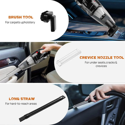 VickyHome Portable Hoover for Car, Wireless Handheld Car Vacuum Cleaner Strong Suction 8000PA, 65W 2000mAh Battery Handheld Cord