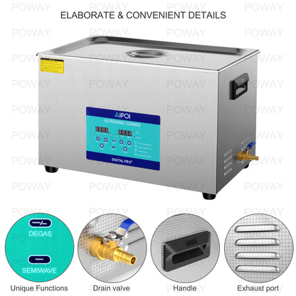 [Ships from UK ] AIPOI Ultrasonic Cleaner 800ml 2L 3.2L 6.5L 10L 15L 22L 30L Home Appliance