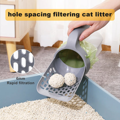 3Rolls Pet poop bags Cat Litter Shovel Scoop with Refill Bag Filter Clean Toilet Garbage Picker Cat Supplies Cat Litter Box