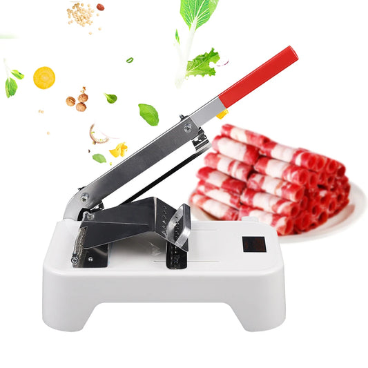 Portable Manual Slicer with Stainless Steel Blades, Kitchen Slicing Tool for Frozen Meat Hard Vegetables