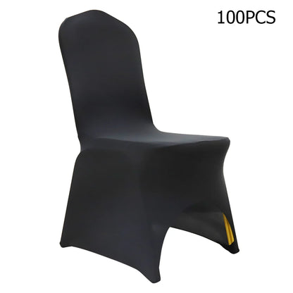 50 Pcs White Black Universal Chair Covers Stretch Spandex for Wedding Party Banquet Hotel Decor