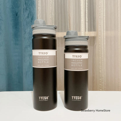 Tyeso 530/750ML Stainless Steel Thermos Bottle Portable Outdoor Sport Water Cup Keeps Cold and Heat High Capacity Thermos Bottle