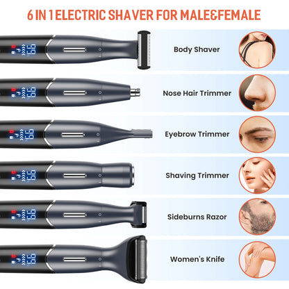 6 In1 Female Electric Body Hair Epilator Women Body Face Multifunctional Shaving Hair Trimmer kit for Armpit Bikini Arm Leg Face