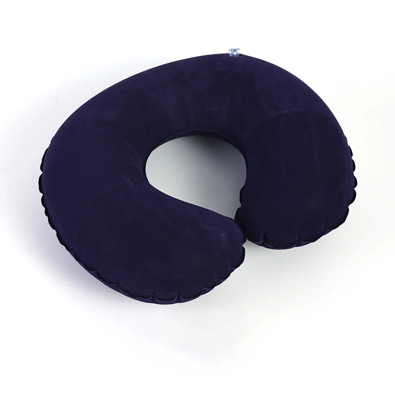 1pc Inflatable C-shaped Pillow Travel Neck Pillow Portable Round Pillow Cushion