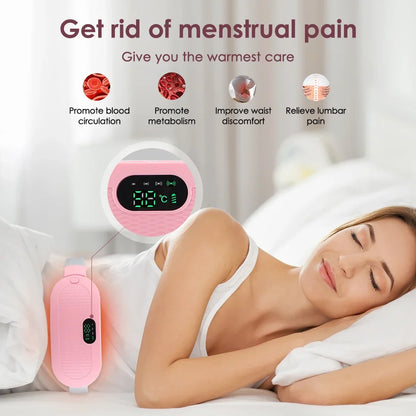 Rechargeable Electric Abdominal Massager 4 Modes Vibration Kneading Waist Massage Belt For Lumbar Belly Uterus Warm Belt