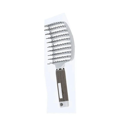 Top High Cranial Smooth Big Curved Hairdressing Comb with Bristle for Straight, Plastic Curly Hair Wig Comb and Hair Massage